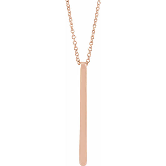 14K Rose Bar 16-18 Necklace