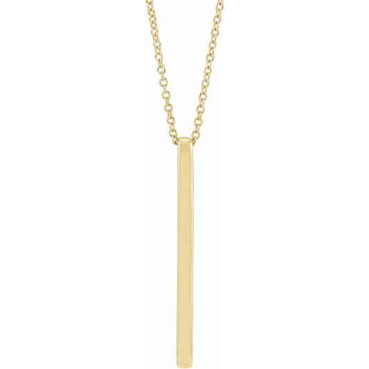 14K Yellow Bar 16-18 Necklace