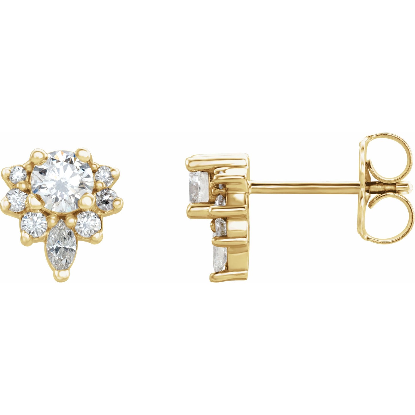 14K Yellow 1/2 CTW Diamond Earrings