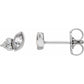 14K White Sapphire & .05 CTW Diamond Earrings