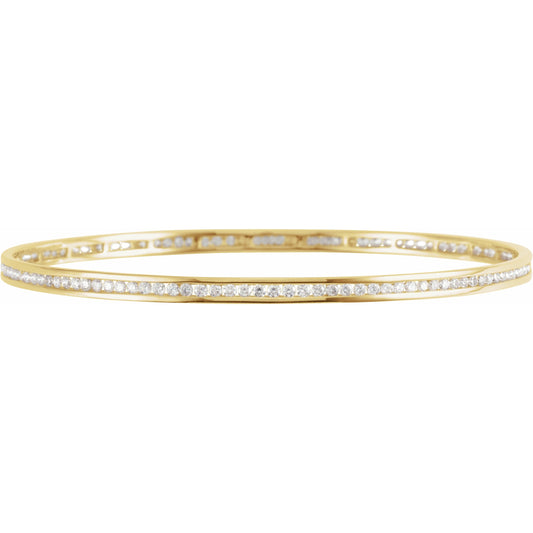 14K Yellow  2 1/4 CTW Diamond Stackable Bangle 8 Bracelet