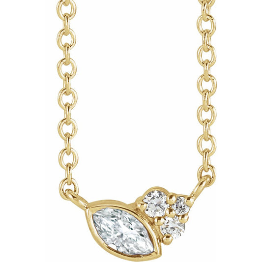 14K Yellow 1/10 CTW Diamond 16 Necklace
