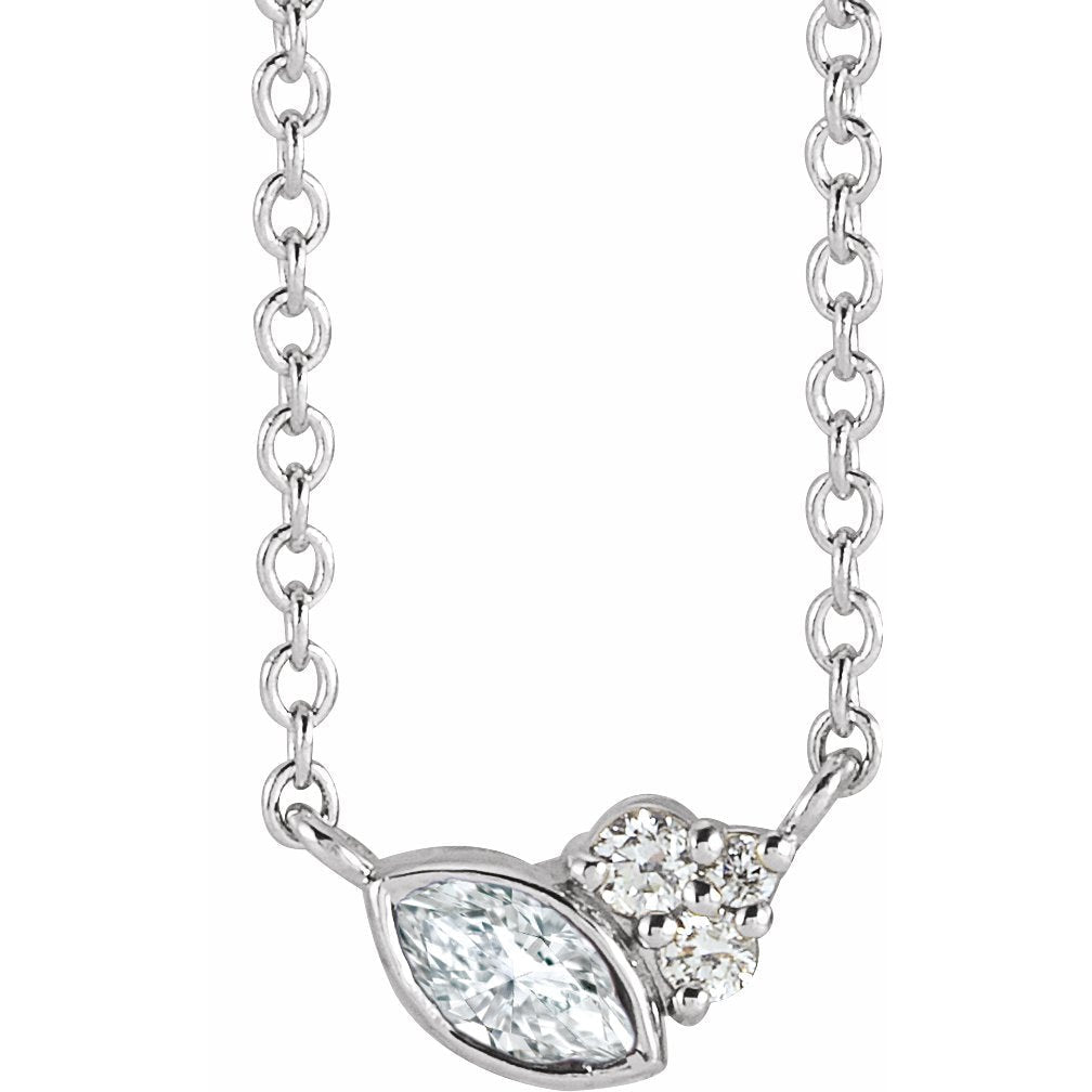 14K White 1/10 CTW Diamond 18 Necklace