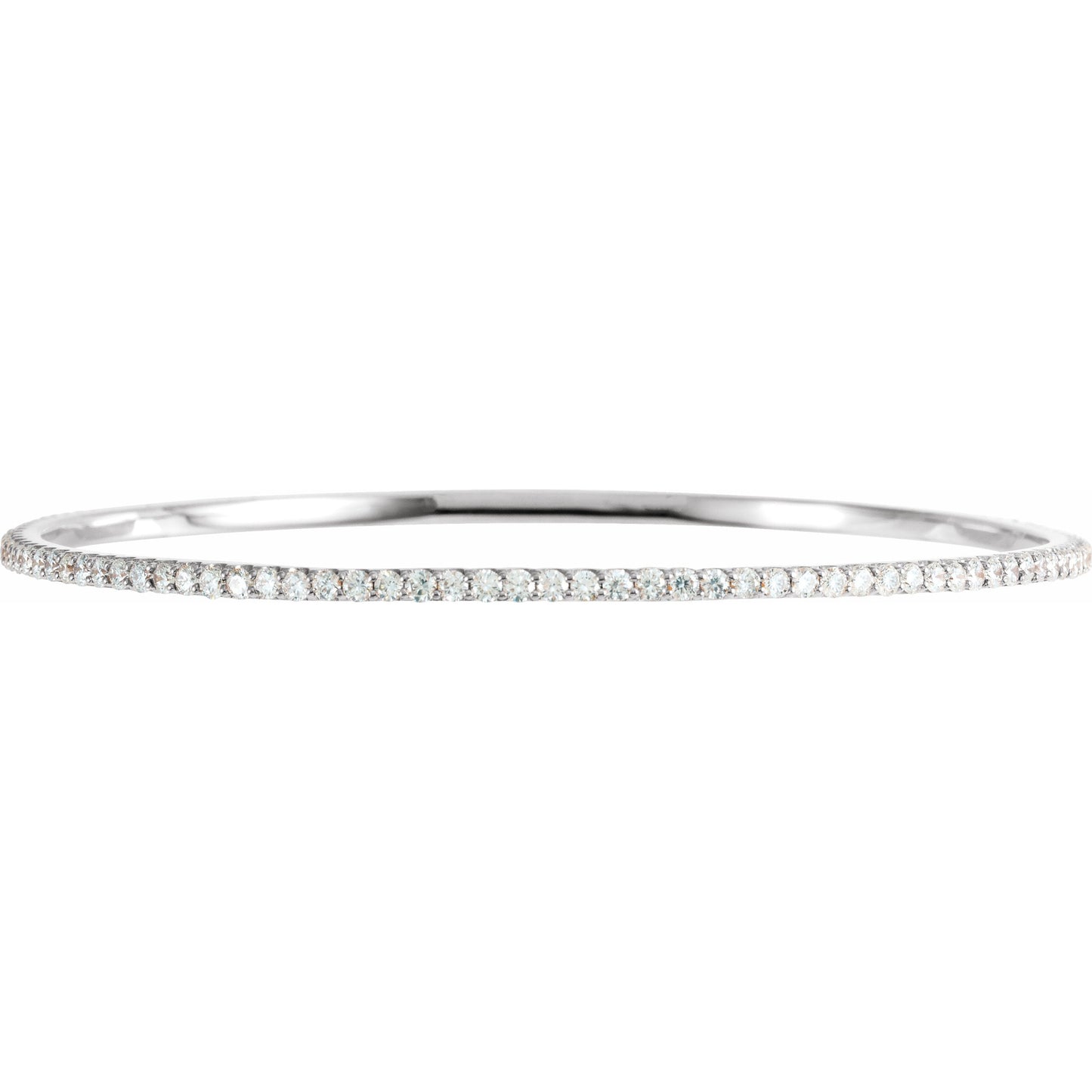 14K White 3 CTW Diamond Stackable Bangle 8 Bracelet