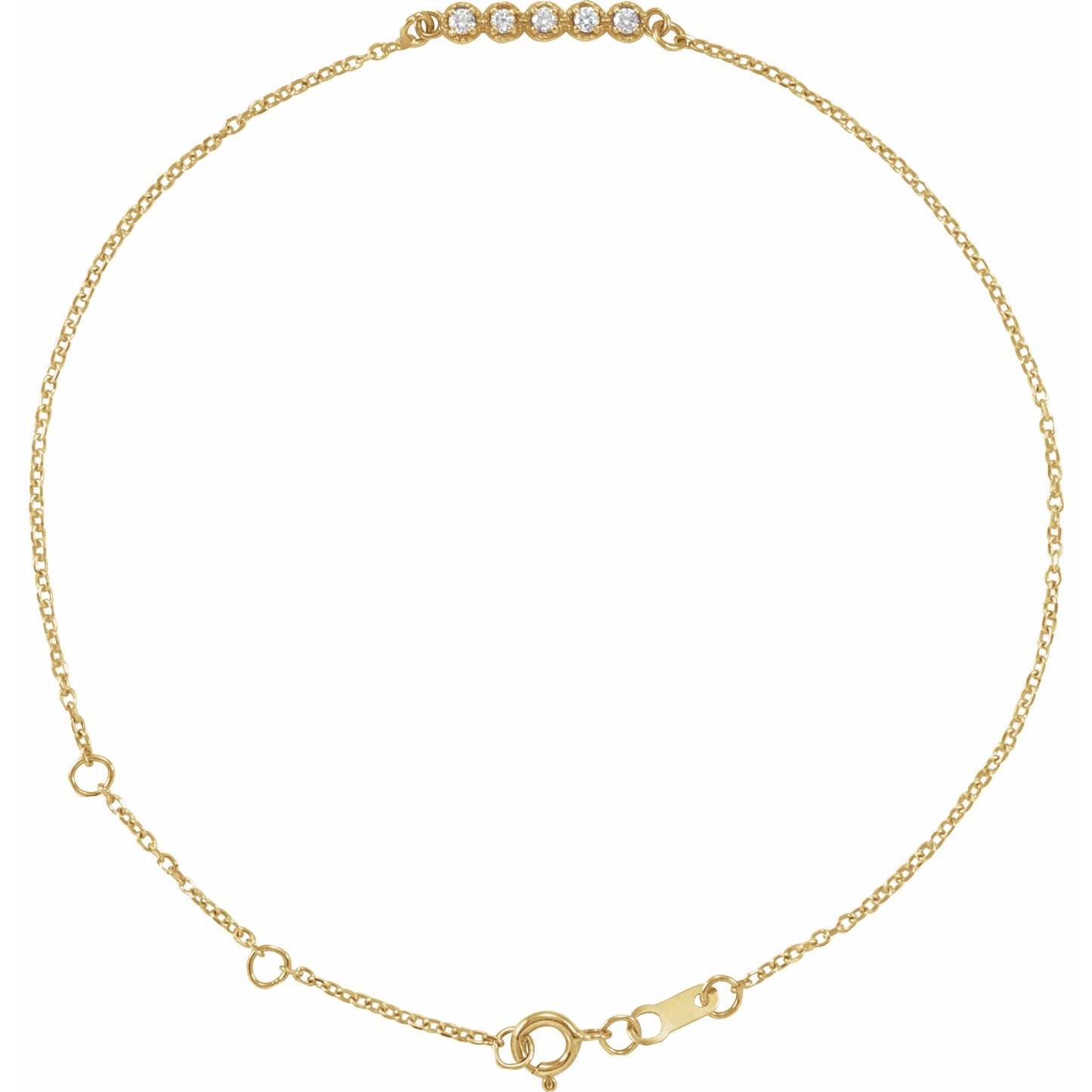 14K Yellow.07 CTW Diamond Bar 6 1/2-7 1/2 Bracelet