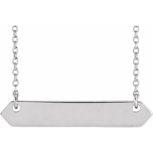 14K White 33x6 mm Geometric 16-18 Necklace