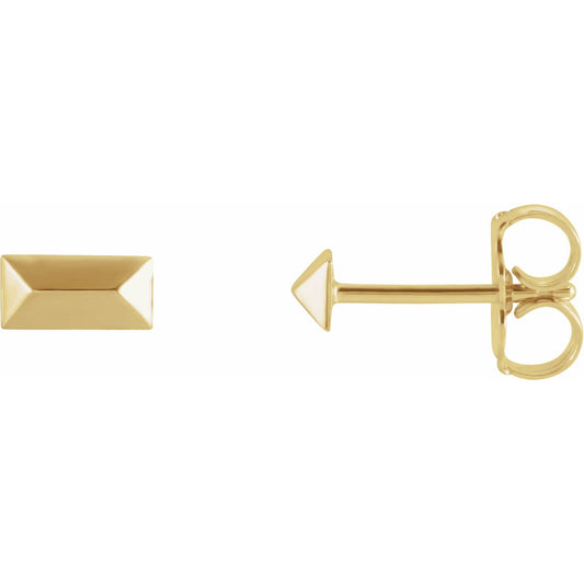 14K Yellow Geometric Stud Earrings
