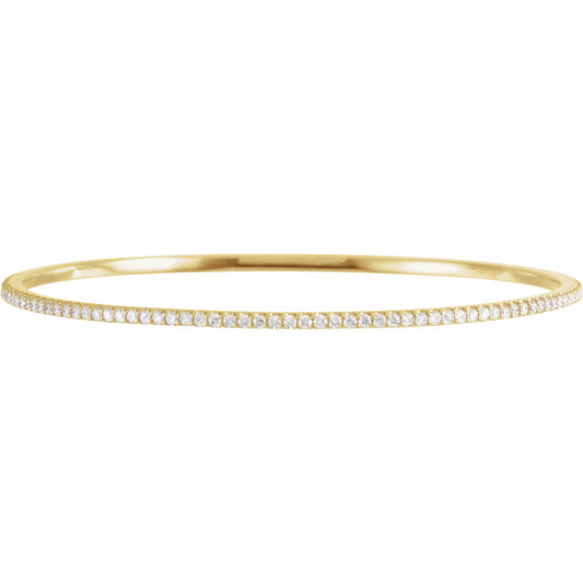 14K Yellow 2 CTW Diamond Stackable Bangle 8 Bracelet