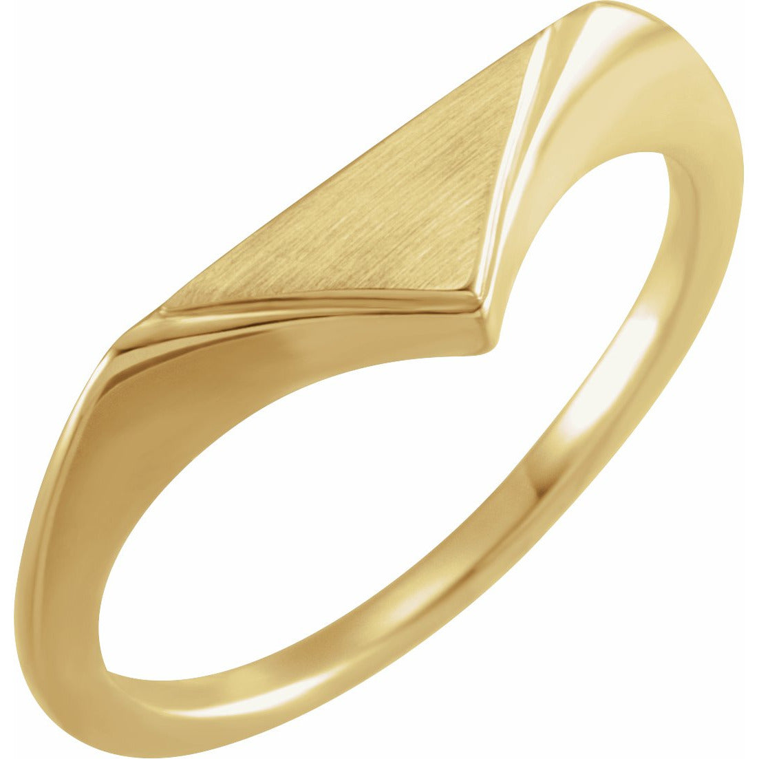 14K Yellow 11.5x6 mm Geometric Signet Ring