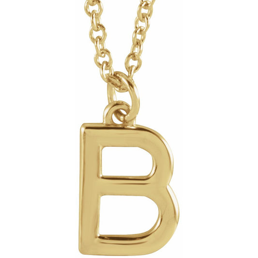 14K Yellow Initial B Dangle 16 Necklace