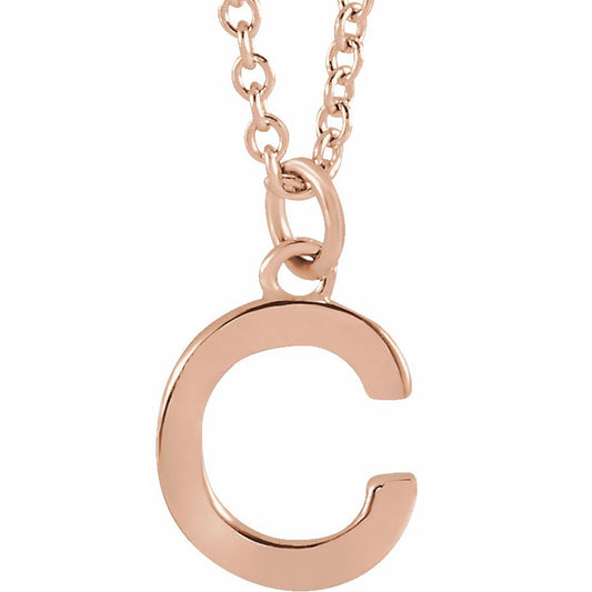 14K Rose Initial C Dangle 18 Necklace