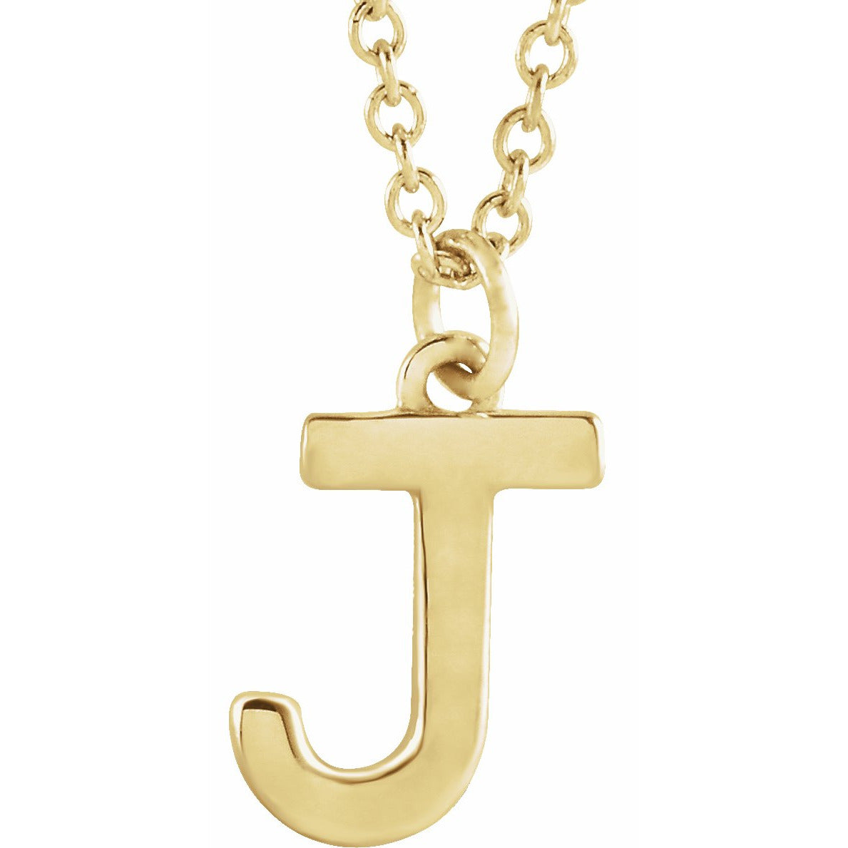 14K Yellow Initial J Dangle 18 Necklace