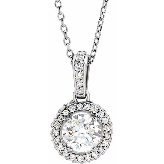 14K White 3/8 CTW Diamond 18 Necklace
