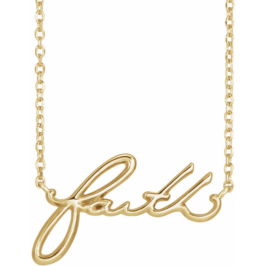 14K Yellow Faith 18 Necklace