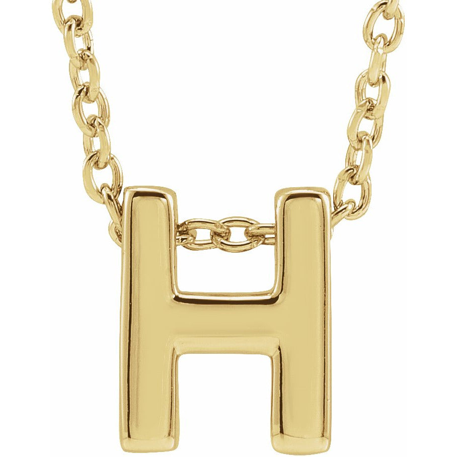 14K Yellow Initial H Slide Pendant 16-18 Necklace