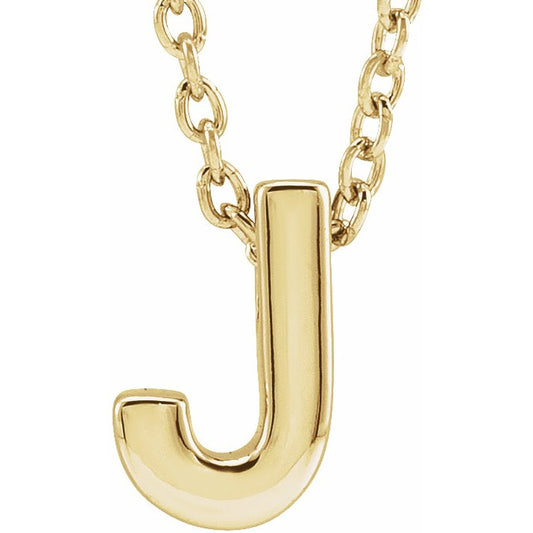 14K Yellow Initial J Slide Pendant 16-18 Necklace