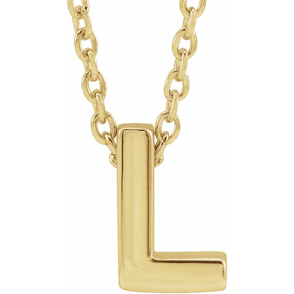 14K Yellow Initial L Slide Pendant 16-18 Necklace