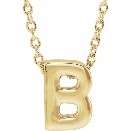 14K Yellow Initial B Slide Pendant 16-18 Necklace