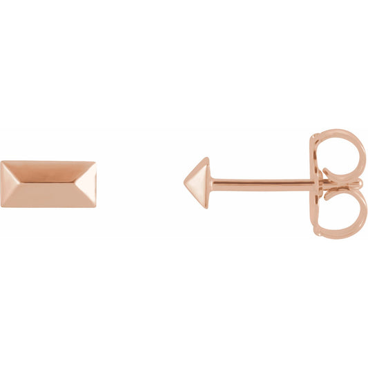 14K Rose Geometric Stud Earrings