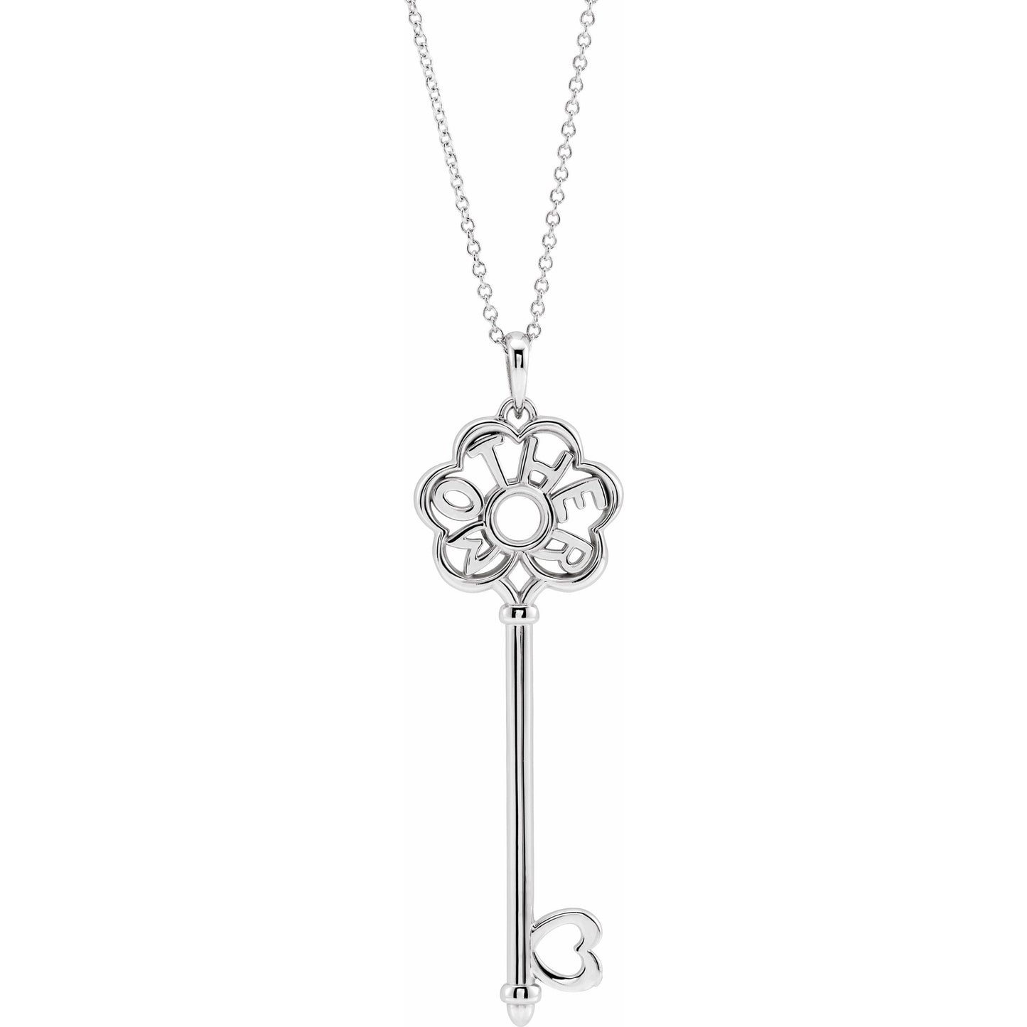 14K White Mother's Keyu00ae 16-18 Necklace