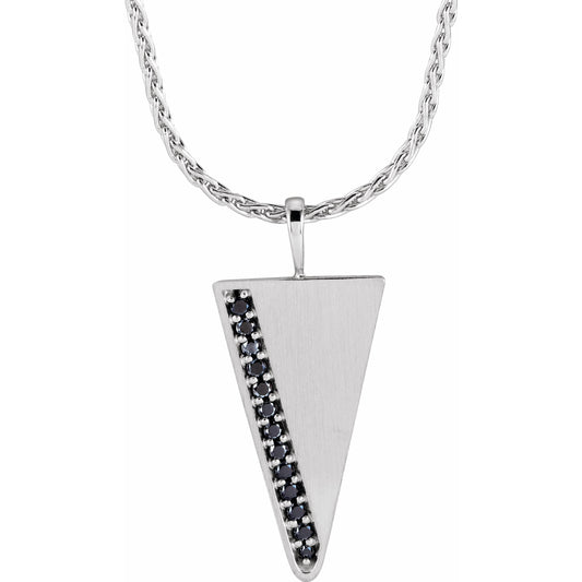 14K White 1/5 CTW Black Diamond Triangle 24 Necklace