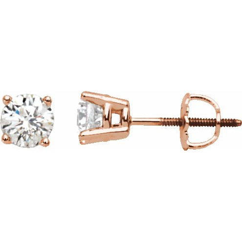 14K Rose 1/3 CTW Diamond Stud Earrings