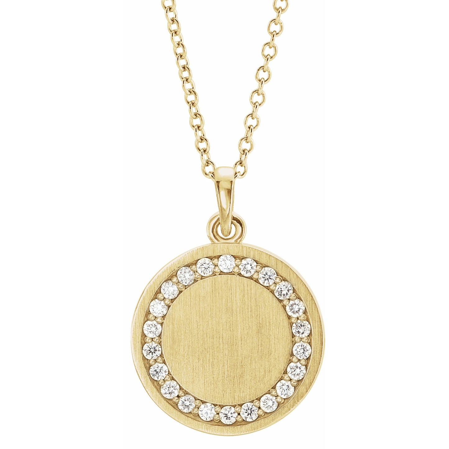 14K Yellow 1/5 CTW Diamond Engravable 16-18 Necklace