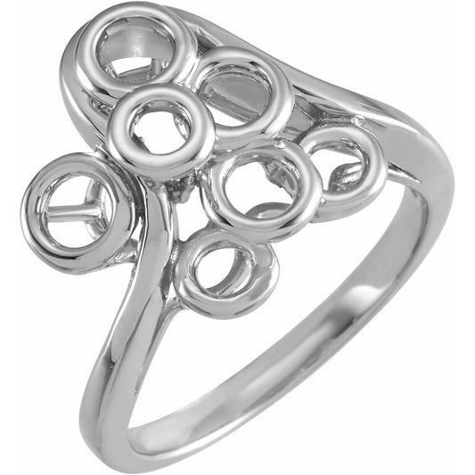 14K White Freeform Ring
