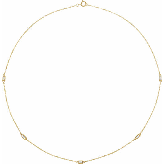 14K Yellow 1/3 CTW Diamond 5-Station 18 Necklace