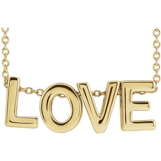 14K Yellow Love 16-18 Necklace
