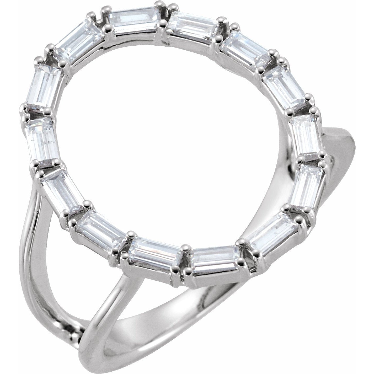 14K White 1/2 CTW Diamond Negative Space Ring