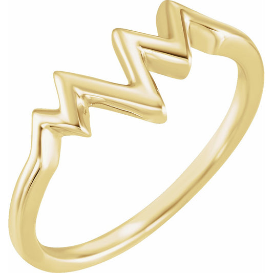 14K Yellow Heartbeat Ring