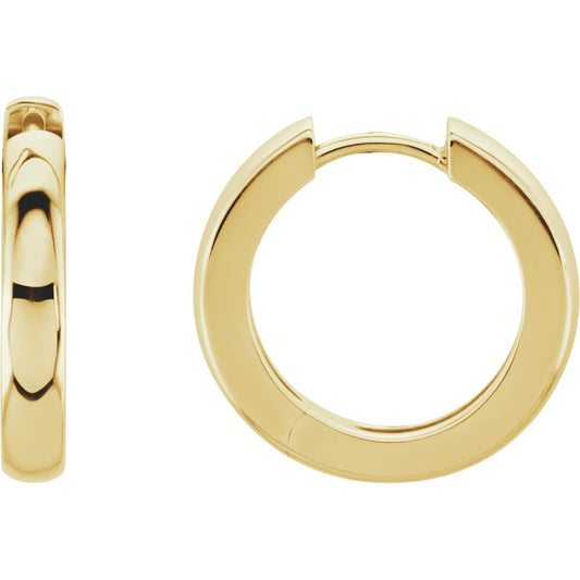 14K Yellow 17.5 mm Hinged Hoop Earrings