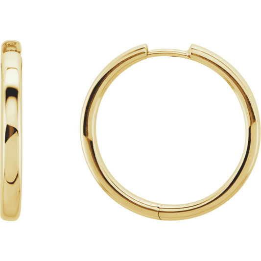 14K Yellow 24 mm Hinged Hoop Earrings