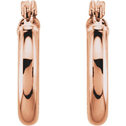 14K Rose 13 mm Huggies