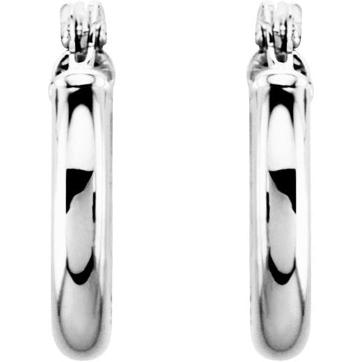 14K White 13 mm Huggies