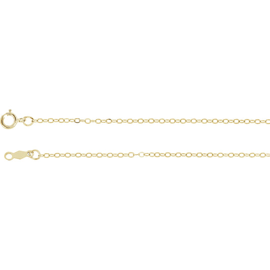 14K Yellow 1.5 mm Cable 7 Chain