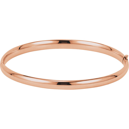 14K Rose 4.75 mm Hinged Bangle Bracelet
