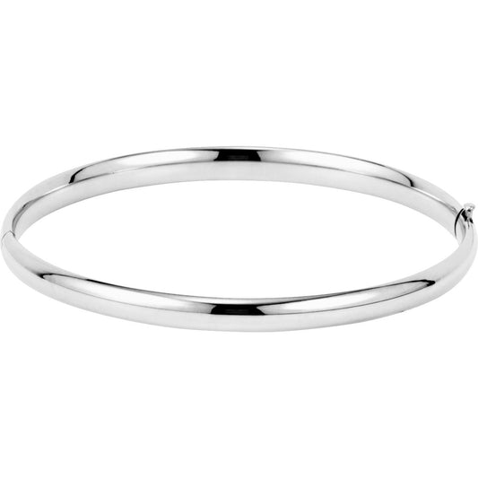 14K White 4.75 mm Hinged Bangle Bracelet