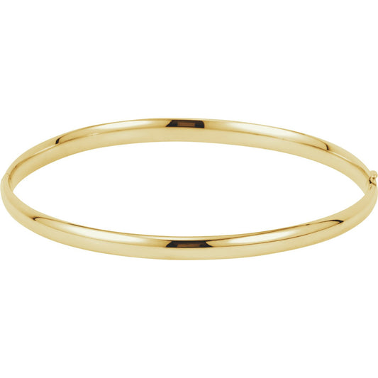 14K Yellow 4 mm Hinged Bangle Bracelet
