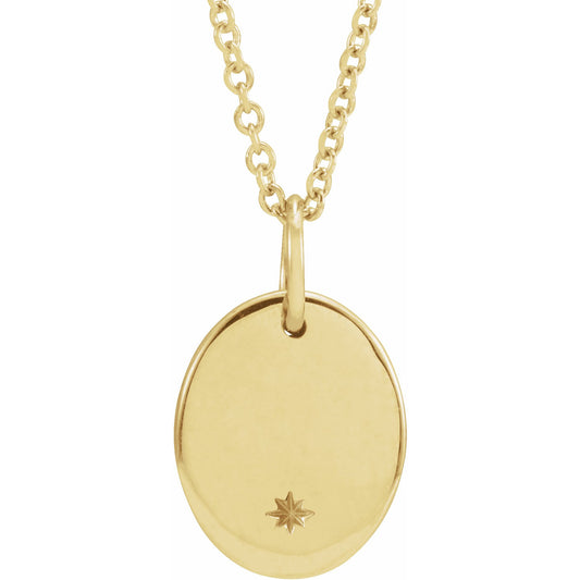 14K Yellow 11x9 mm Oval Starburst 16-18 Necklace