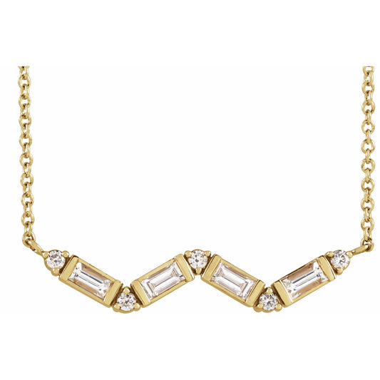 14K Yellow 1/3 CTW Diamond Bar 18 Necklace
