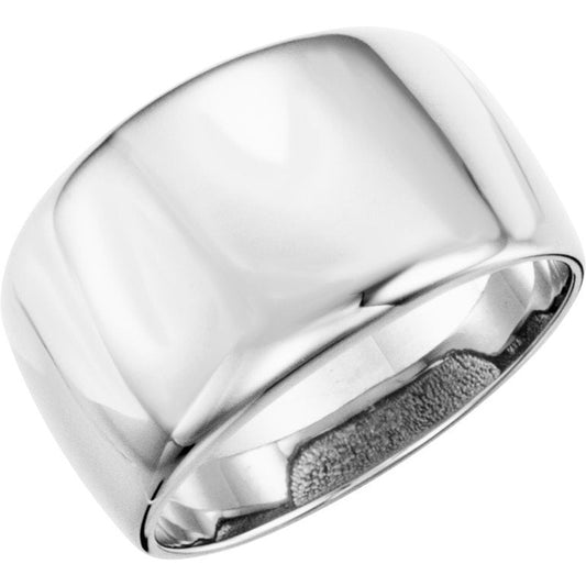 14K White Dome Ring
