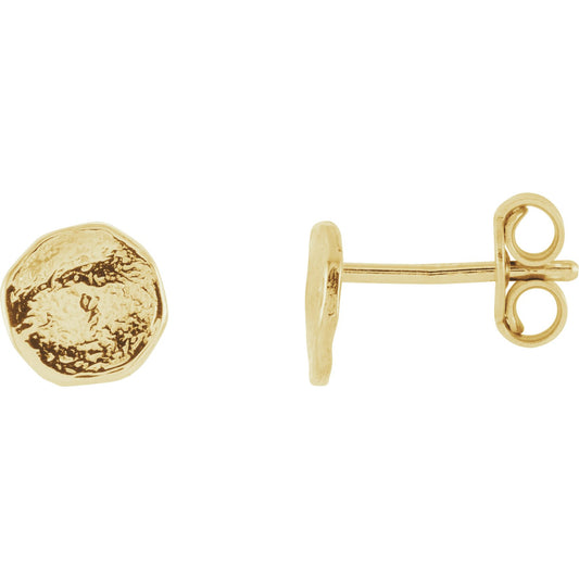 14K Yellow Textured Earrings