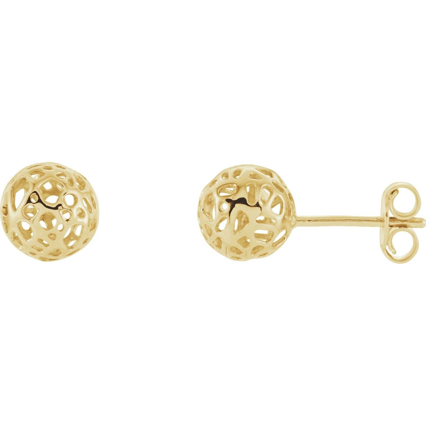 14K Yellow 7.4 mm Pierced Ball Earrings