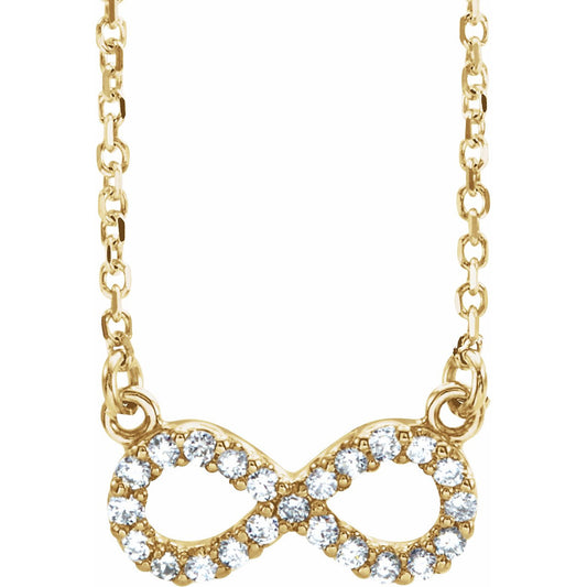 14K Yellow .08 CTW Diamond Infinity 16 1/2 Necklace