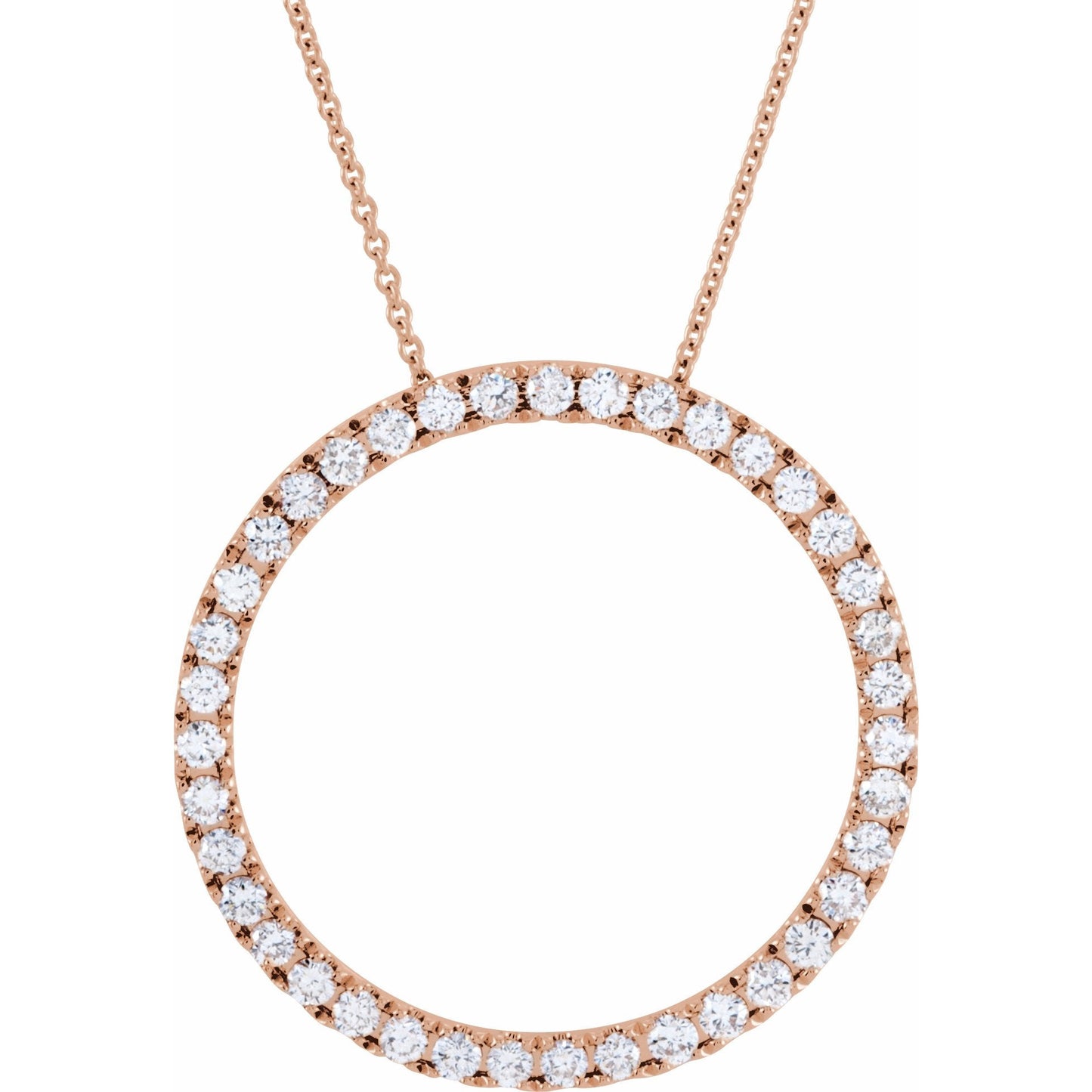14K Rose 1 CTW Diamond Circle 18 Necklace
