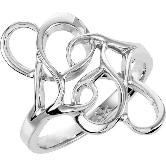 14K White Freeform Ring