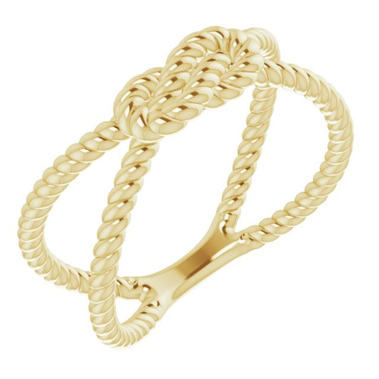 14K Yellow Rope Knot Ring