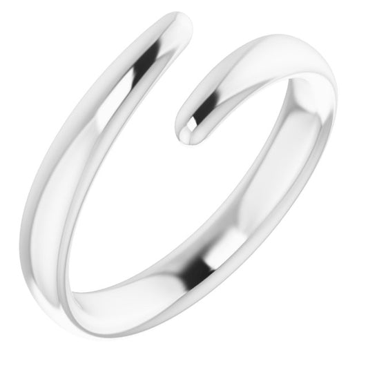 14K White Bypass Ring